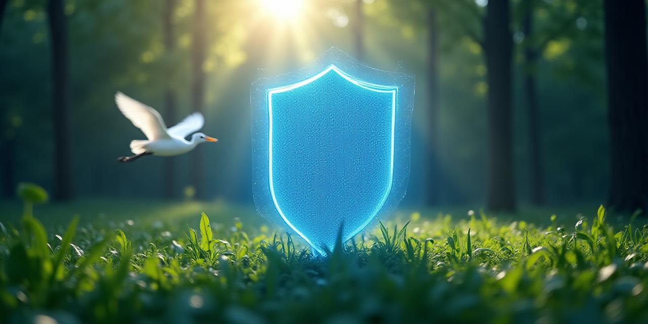 データの安全性と自然の調和を象徴するイメージ
